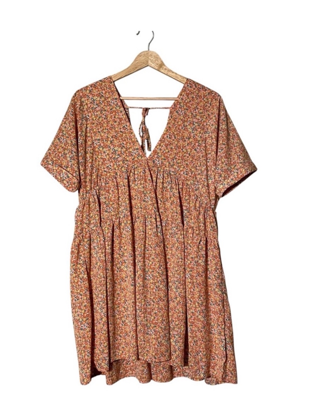 Petal and Pup Orange/Pink Floral Babydoll dress